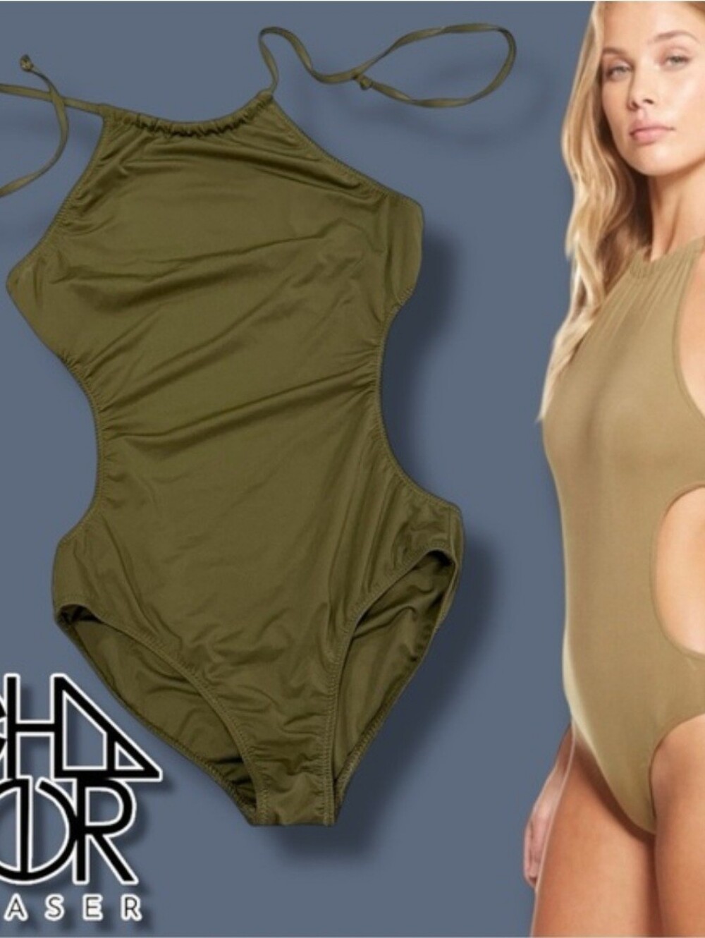 Olive Green Cutout One-Piece Swimsuit By Chaser
